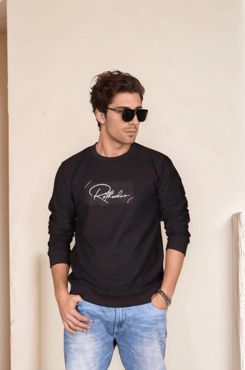 Premium Quality Stylish Black Sweat Shirt For Man