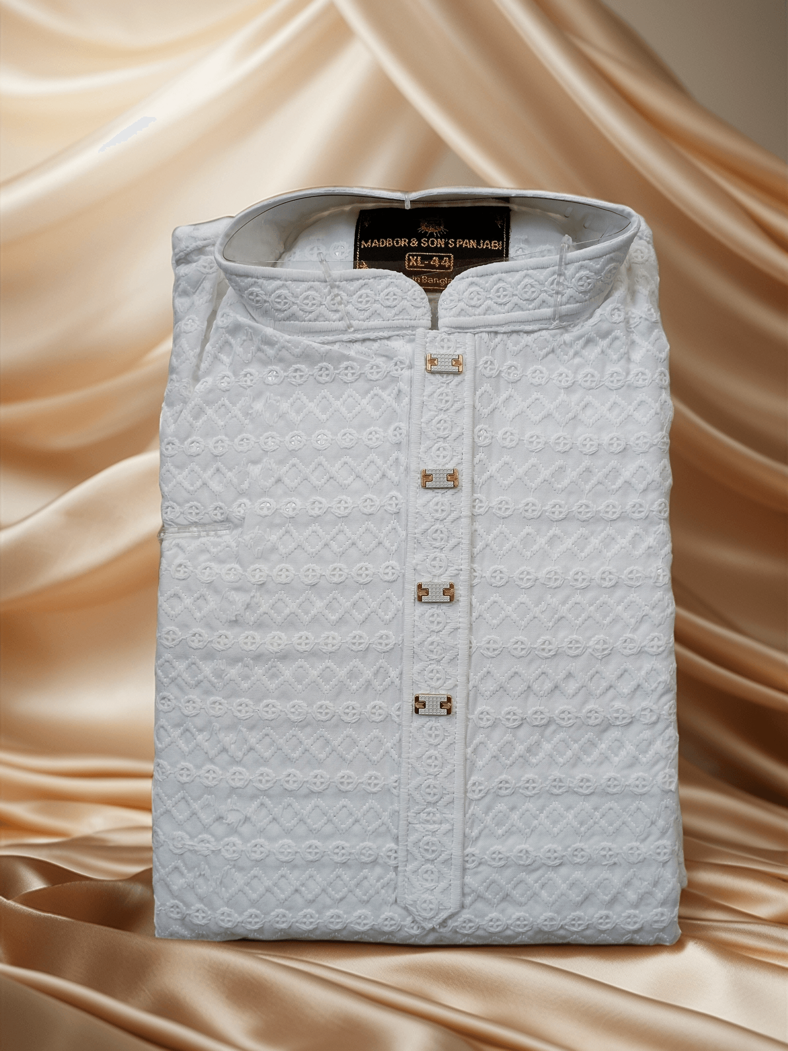 Premium High Quality White Color Indian Sequence Panjabi For Smart Man